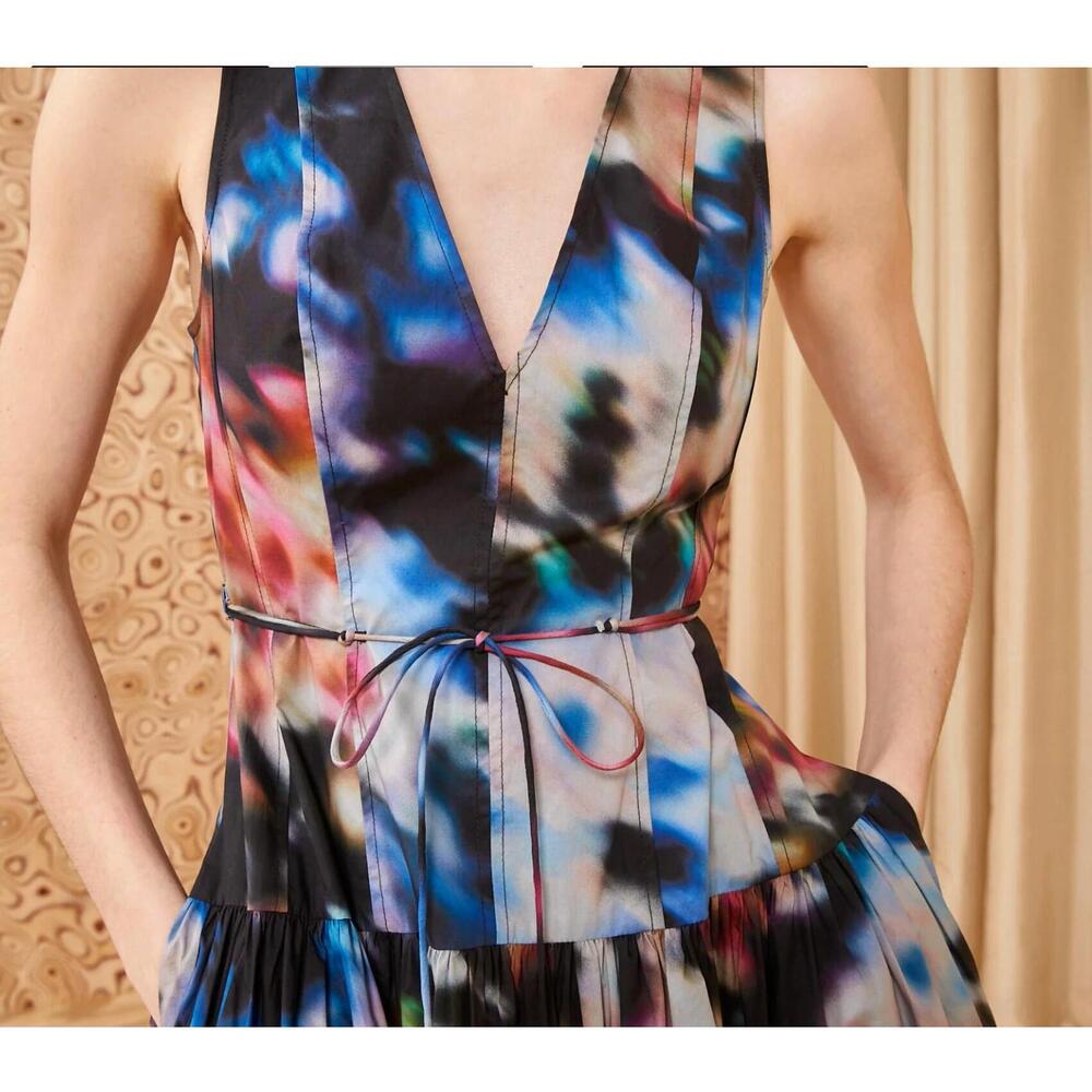 NEW ULLA JOHNSON kiran midi dress in aura - Picture 3 of 4